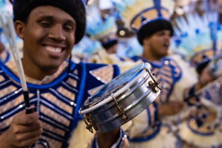 Rio, Brazil - February 23, 2020: parade of the samba school Portela, at the Marques de Sapucai Sambodromoのeditorial素材