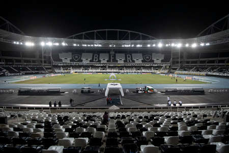 Rio, Brazil - June 05, 2021: Arena view in match between Botafogo vs Coritiba by 2nd round of Brazilian Championship (series B) in Nilton Santos Stadiumのeditorial素材