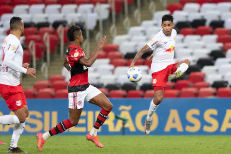 Rio, Brazil - June 19, 2021: Vitinho player in match between Flamengo vs Bragantino by 5th round of Brazilian Championship (serie A) in Maracana Stadiumのeditorial素材