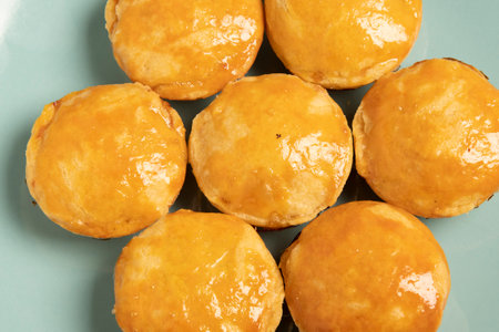 Empadinha, traditional Brazilian snack food usually stuffed with chickenの写真素材