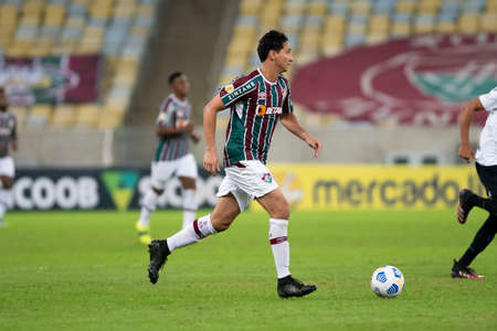 Rio, Brazil - July 17, 2021: PH Ganso player in match between Fluminense 0 vs 1 Gremio by 12th round of Brazilian Championship (serie A) in Maracana Stadiumのeditorial素材