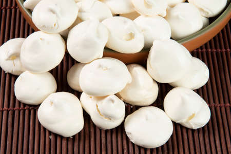 Typical bakery sigh, made in brazil. Sweet made from egg white and sugarの写真素材