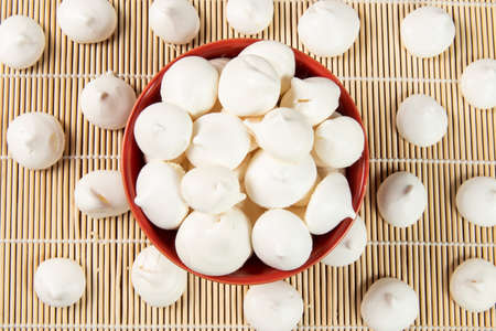 Typical bakery sigh, made in brazil. Sweet made from egg white and sugarの写真素材