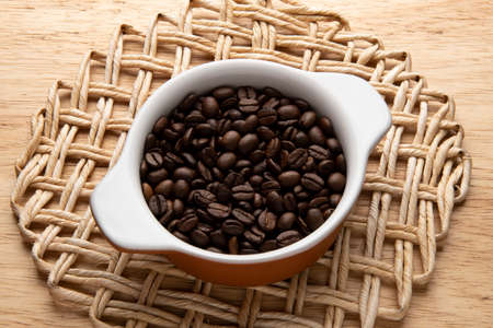 jar with grain - raw ingredient for preparing dishes - coffeeの写真素材