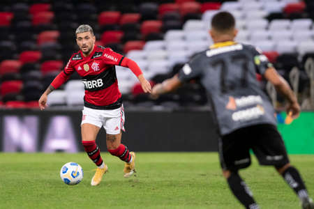 Rio, Brazil - July 29, 2021: De Arrascaeta player in match between Flamengo 6 vs 0 ABC by Brazilian Cup in Maracana Stadiumのeditorial素材