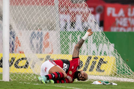 Rio, Brazil - July 29, 2021: Gabriel Barbosa (Gabigol) player in match between Flamengo 6 vs 0 ABC by Brazilian Cup in Maracana Stadiumのeditorial素材