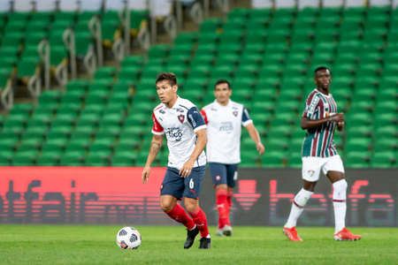 Rio, Brazil - August 3, 2021: Rafael Carrascal player in match between Fluminense vs Cerro Porteno by round of 8 of Libertadores Cup in Maracana Stadiumのeditorial素材