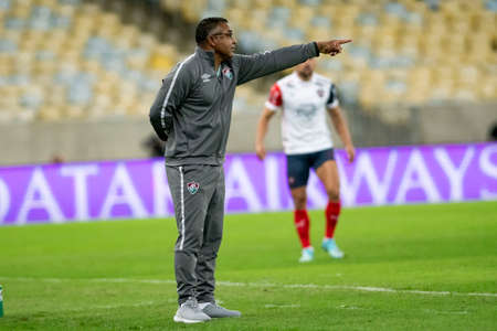 Rio, Brazil - August 3, 2021: Roger Machado coach in match between Fluminense vs Cerro Porteno by round of 8 of Libertadores Cup in Maracana Stadiumのeditorial素材