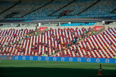 Rio, Brazil - October 03, 2021: Fans in match between Flamengo 3 vs 0 Athletic-PR by 23th round of Brazilian Championship (serie A) in Maracana Stadiumのeditorial素材