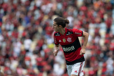 Rio, Brazil - October 03, 2021: Filipe Luis player in match between Flamengo 3 vs 0 Athletic-PR by 23th round of Brazilian Championship (serie A) in Maracana Stadiumのeditorial素材