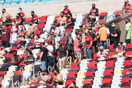 Rio, Brazil - October 03, 2021: Fans in match between Flamengo 3 vs 0 Athletic-PR by 23th round of Brazilian Championship (serie A) in Maracana Stadiumのeditorial素材