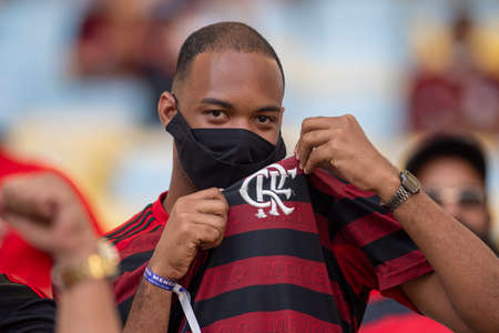 Rio, Brazil - October 03, 2021: Fans in match between Flamengo 3 vs 0 Athletic-PR by 23th round of Brazilian Championship (serie A) in Maracana Stadiumのeditorial素材