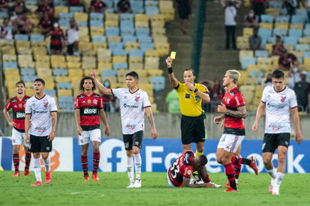 Rio, Brazil - October 03, 2021: Savio Pereira Sampaio referees in match between Flamengo 3 vs 0 Athletic-PR by 23th round of Brazilian Championship (serie A) in Maracana Stadiumのeditorial素材