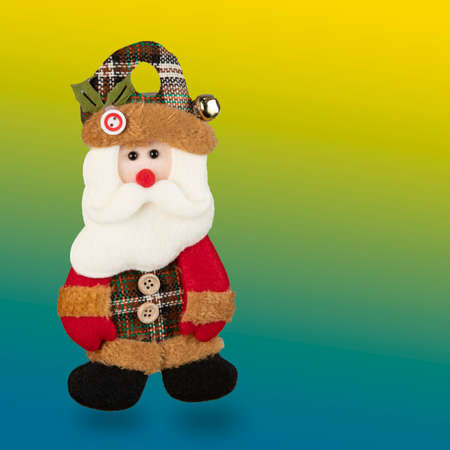 Bear-shaped rag doll used to decorate Christmas treeの写真素材