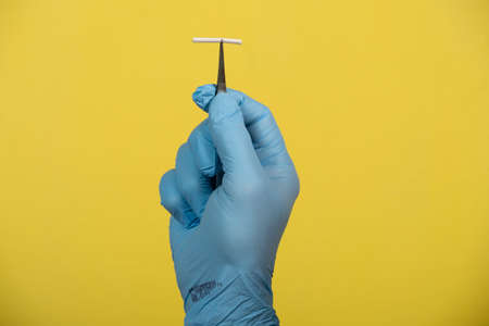 Hormonal implant or beauty chip is a subcutaneous application.の写真素材