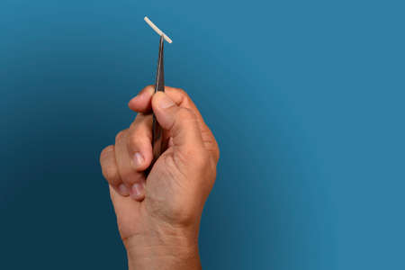 Hormonal implant or beauty chip is a subcutaneous application.の写真素材