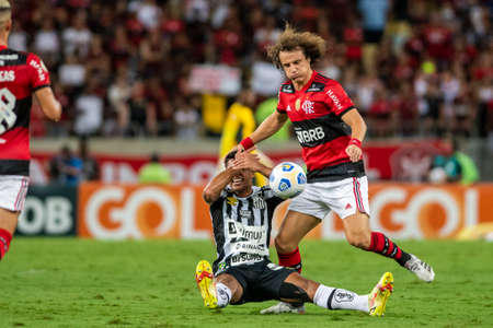 Rio, Brazil - December 06, 2021: David Luiz player in match between Flamengo 0 vs 1 Santos by 37th round of Brazilian Championship (serie A) in Maracana Stadiumのeditorial素材