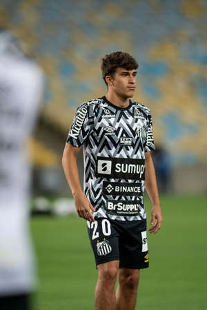 Rio, Brazil - December 06, 2021: Gabriel Pirani player in match between Flamengo 0 vs 1 Santos by 37th round of Brazilian Championship (serie A) in Maracana Stadiumのeditorial素材