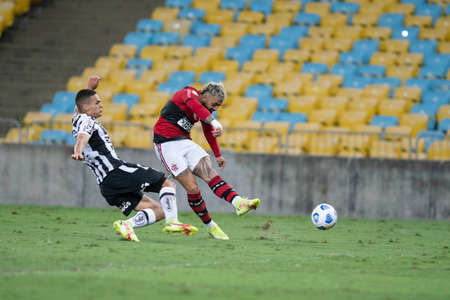 Rio, Brazil - December 06, 2021: Gabriel Barbosa (Gabigol) player in match between Flamengo 0 vs 1 Santos by 37th round of Brazilian Championship (serie A) in Maracana Stadiumのeditorial素材