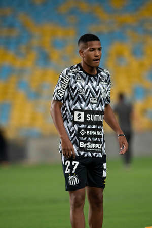 Rio, Brazil - December 06, 2021: Angelo player in match between Flamengo 0 vs 1 Santos by 37th round of Brazilian Championship (serie A) in Maracana Stadiumのeditorial素材