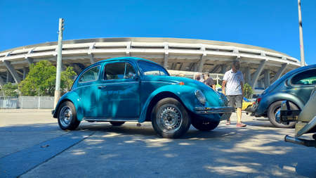 Rio, Brazil - January 20, 2022: Beetle volkswagen car meeting in front of Maracana stadiumのeditorial素材