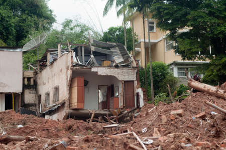 Nova Friburgo, Brazil - January 15, 2011: natural disaster due to excessive rain in the mountainous region of the state of Rio de Janeiro in 2011, devastated the cityのeditorial素材