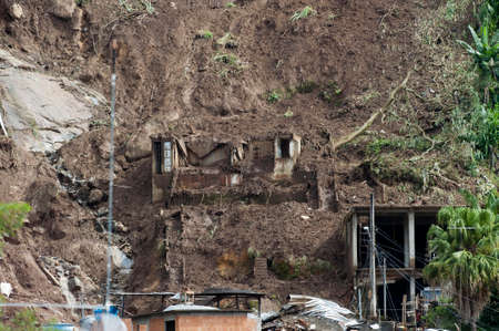 Nova Friburgo, Brazil - January 15, 2011: natural disaster due to excessive rain in the mountainous region of the state of Rio de Janeiro in 2011, devastated the cityのeditorial素材