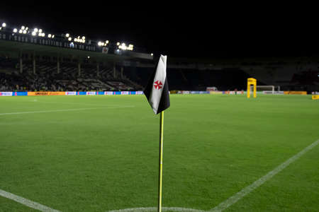 Rio, Brazil - January 29, 2022: Corner flag in match between Vasco da Gama 1 vs 1 Boavista by 2nd round of Carioca Championship (Taca Guanabara) in Sao Januario Stadiumのeditorial素材