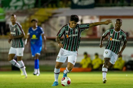 Rio, Brazil - February 03, 2022: German Cano player in match between Fluminense 1 vs 0 Audax Rio by 3th round of Carioca Championship (Taca Guanabara) in Luso Brasileiro Stadiumのeditorial素材