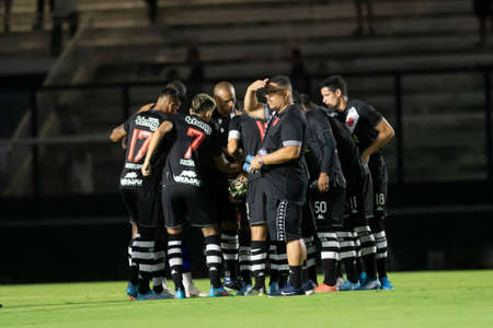 Rio, Brazil - February 09, 2022: Team concentration in match between Vasco da Gama 1 vs 0 Portuguesa by 5th round of Carioca Championship (Taca Guanabara) in Sao Januario Stadiumのeditorial素材