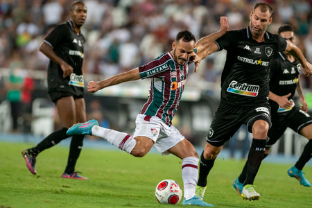 Rio, Brazil - February 10, 2022: Yago Felipe player in match between Fluminense 2 vs 1 Botafogo by 5th round of Carioca Championship (Taca Guanabara) in Nilton Santos Stadiumのeditorial素材