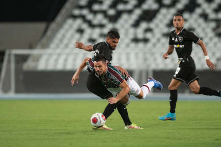 Rio, Brazil - February 10, 2022: Wilian Bigode player in match between Fluminense 2 vs 1 Botafogo by 5th round of Carioca Championship (Taca Guanabara) in Nilton Santos Stadiumのeditorial素材
