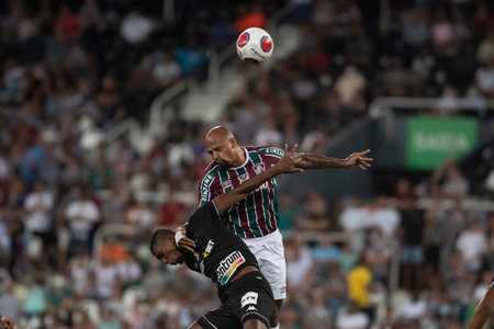 Rio, Brazil - February 10, 2022: Felipe Melo player in match between Fluminense 2 vs 1 Botafogo by 5th round of Carioca Championship (Taca Guanabara) in Nilton Santos Stadiumのeditorial素材