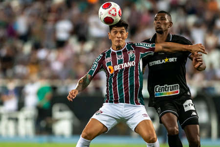 Rio, Brazil - February 10, 2022: German Cano player in match between Fluminense 2 vs 1 Botafogo by 5th round of Carioca Championship (Taca Guanabara) in Nilton Santos Stadiumのeditorial素材