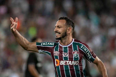 Rio, Brazil - February 10, 2022: Yago Felipe player in match between Fluminense 2 vs 1 Botafogo by 5th round of Carioca Championship (Taca Guanabara) in Nilton Santos Stadiumのeditorial素材