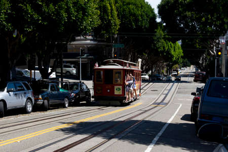 San Francisco,USA 03 June 2019: view of movement through the streets and slopes of the American cityのeditorial素材