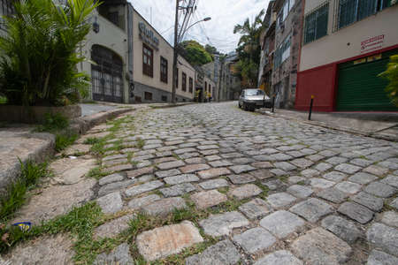 Rio, Brazil - February 14, 2021 view of urban area in Gloria neighborhood with buildings and houses near Candido Mendes streetのeditorial素材