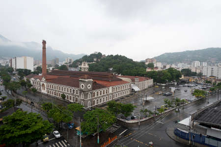 Rio, Brazil - February 18, 2022: building where the Companhia de FiaÃ§Ã£o e Tecidos ConfianÃ§a, operated, a fabric factory located between the neighborhoods of Vila Isabel and AndaraÃ­, founded in 1885.のeditorial素材