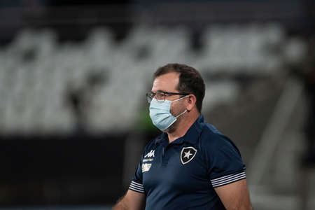 Rio, Brazil - February 10, 2022: Enderson Moreira Coach in match between Fluminense 2 vs 1 Botafogo by 5th round of Carioca Championship (Taca Guanabara) in Nilton Santos Stadiumのeditorial素材