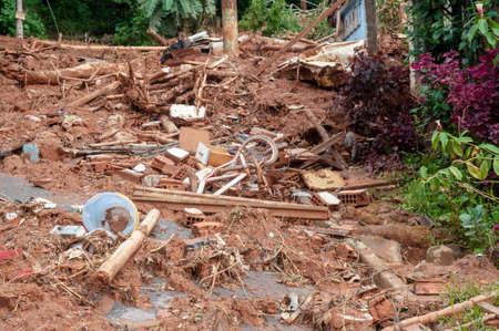 Nova Friburgo, Brazil - January 15, 2011: natural disaster due to excessive rain in the mountainous region of the state of Rio de Janeiro in 2011, devastated the cityのeditorial素材
