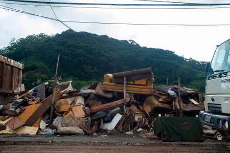 Nova Friburgo, Brazil - January 15, 2011: natural disaster due to excessive rain in the mountainous region of the state of Rio de Janeiro in 2011, devastated the cityのeditorial素材
