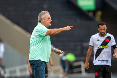 Rio, Brazil - February 26, 2022: Abel Braga coach in match between Fluminense 2 vs 0 Vasco by 9th round of Carioca Championship (Taca Guanabara) in Nilton Santos Stadiumのeditorial素材