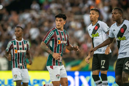 Rio, Brazil - February 26, 2022: German Cano player in match between Fluminense 2 vs 0 Vasco by 9th round of Carioca Championship (Taca Guanabara) in Nilton Santos Stadiumのeditorial素材