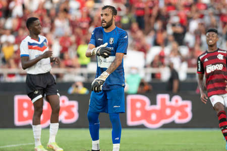 Rio, Brazil - February 27, 2022: Jefferson Luis in match between Flamengo 2 vs 2 Resende by 9th round of Carioca Championship (Taca Guanabara) in Nilton Santos Stadiumのeditorial素材