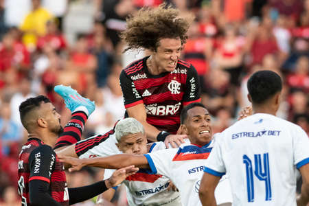 Rio, Brazil - February 27, 2022: David Luiz in match between Flamengo 2 vs 2 Resende by 9th round of Carioca Championship (Taca Guanabara) in Nilton Santos Stadiumのeditorial素材
