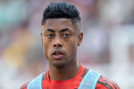 Rio, Brazil - February 27, 2022: Bruno Henrique player in match between Flamengo 2 vs 2 Resende by 9th round of Carioca Championship (Taca Guanabara) in Nilton Santos Stadiumのeditorial素材