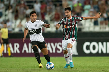 Rio, Brazil - March 09, 2022: Martinelli and Otalvaro player in match between Fluminense (BRA) 3 vs 1 Olimpia (PAR) by 3th round of Libertadores Cup in Nilton Santos Stadiumのeditorial素材