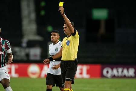 Rio, Brazil - March 09, 2022: Facundo Tello (ARG) referee in match between Fluminense (BRA) 3 vs 1 Olimpia (PAR) by 3th round of Libertadores Cup in Nilton Santos Stadiumのeditorial素材