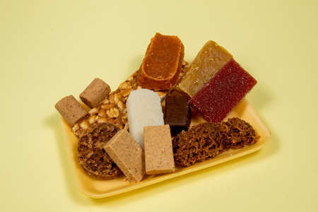 typical Brazilian sweets eaten at the June parties (Festa Junina) and on the day of Sao Cosme e Damiaoの写真素材