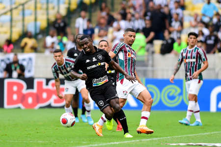 Rio, Brazil - March 27, 2022: Kayque player in match between Fluminense vs Botafogo by semifinal round of Carioca Championship in Maracana Stadiumのeditorial素材